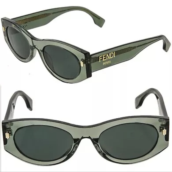 🔥FENDI🔥 Green Sunglasses Bold Cat-Eye Oval Design - 100% Authentic!! - Picture 8 of 8